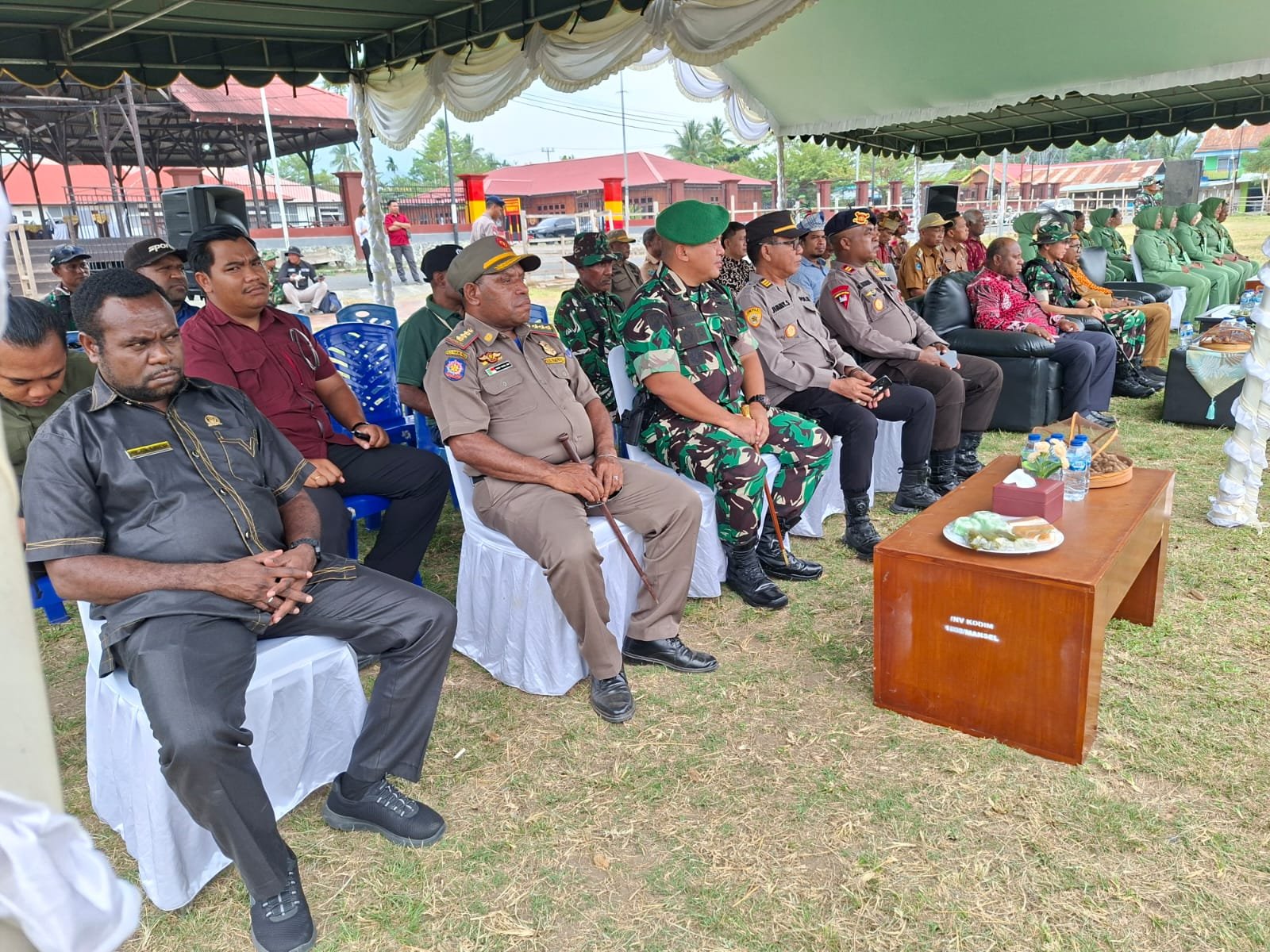 Kegiatan TMMD Dimeriahkan dengan Penyambutan Adat Arfak