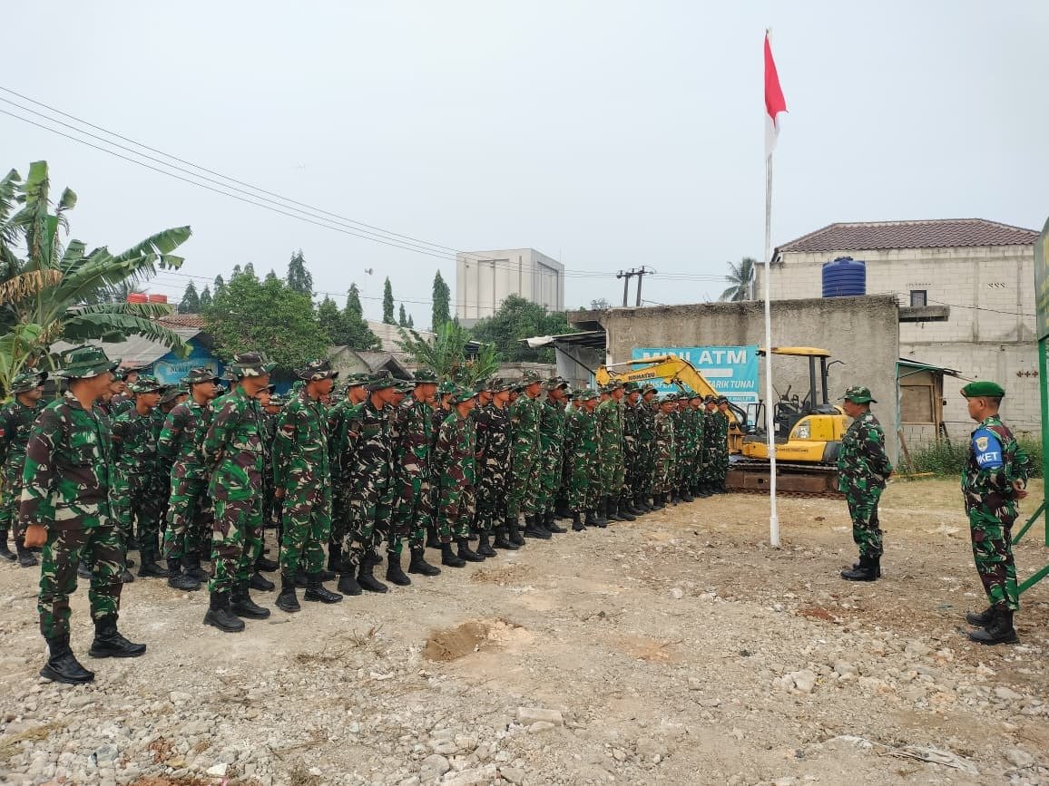 Satgas TMMD ke-130 Laksanakan Apel di Tigaraksa